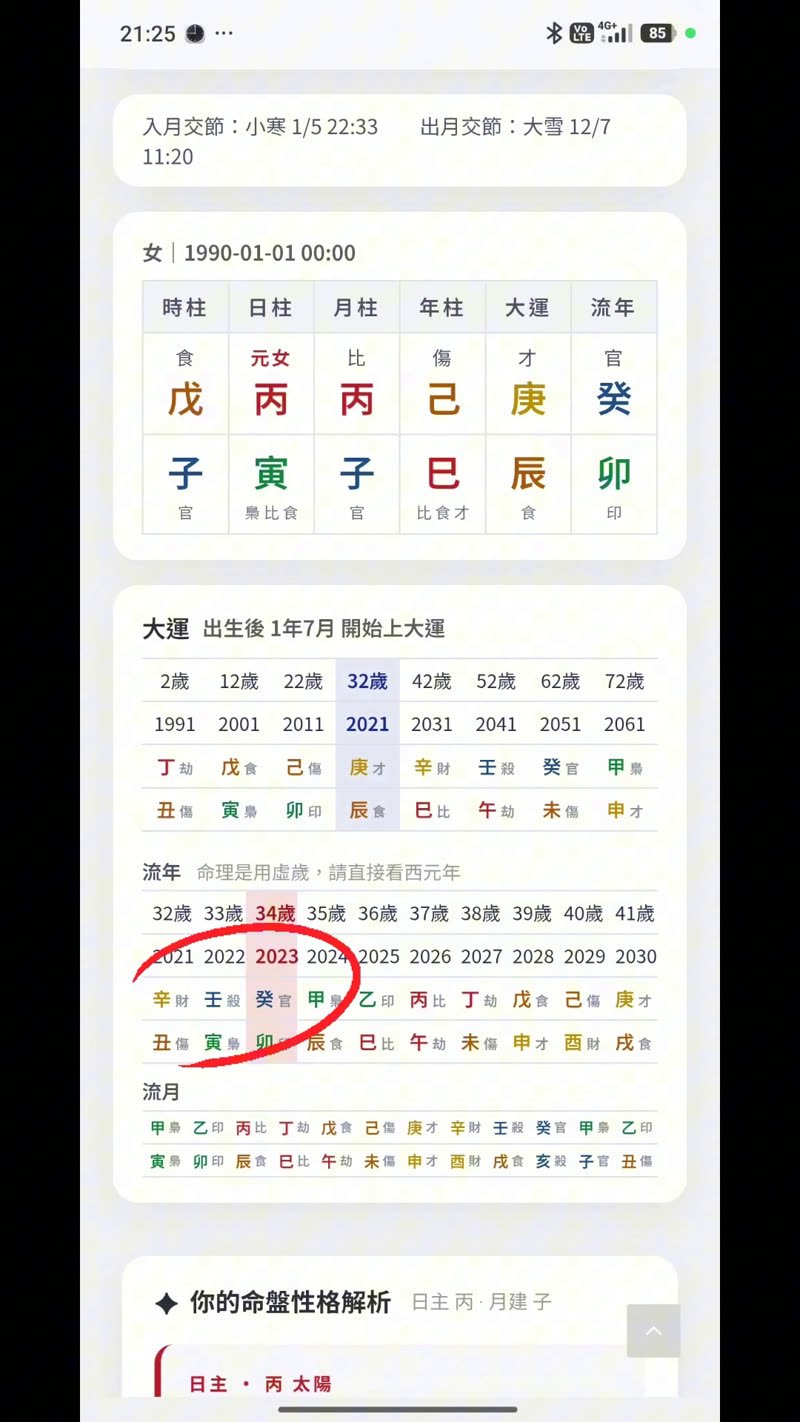 八字流年壬水癸水對應2022 2023年