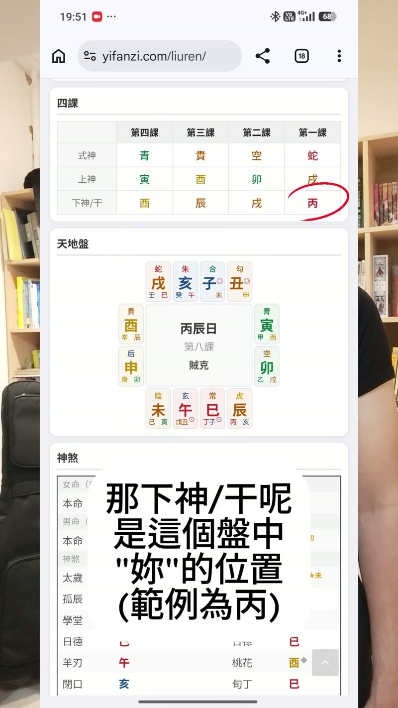 第一課下神日干丙代表問事者