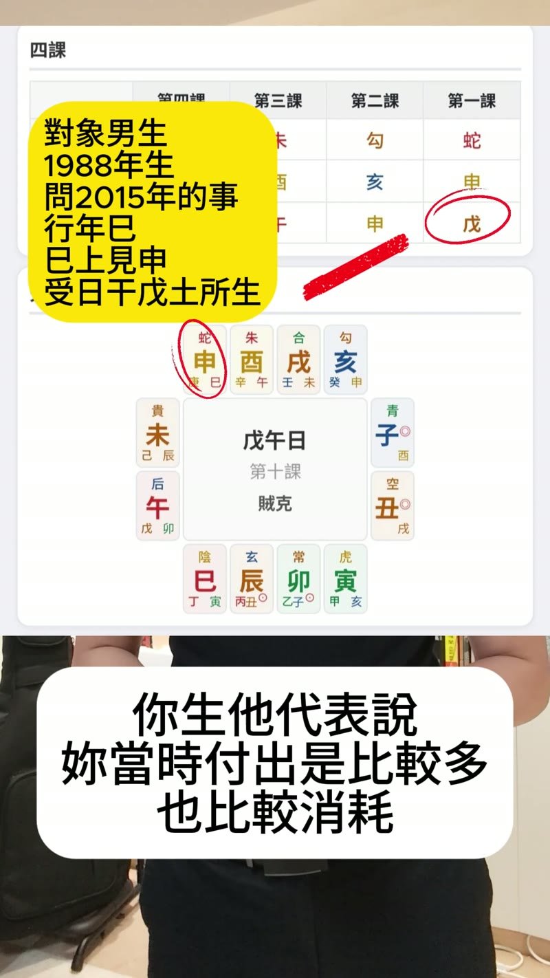 大六壬範例你生他行年巳上見申