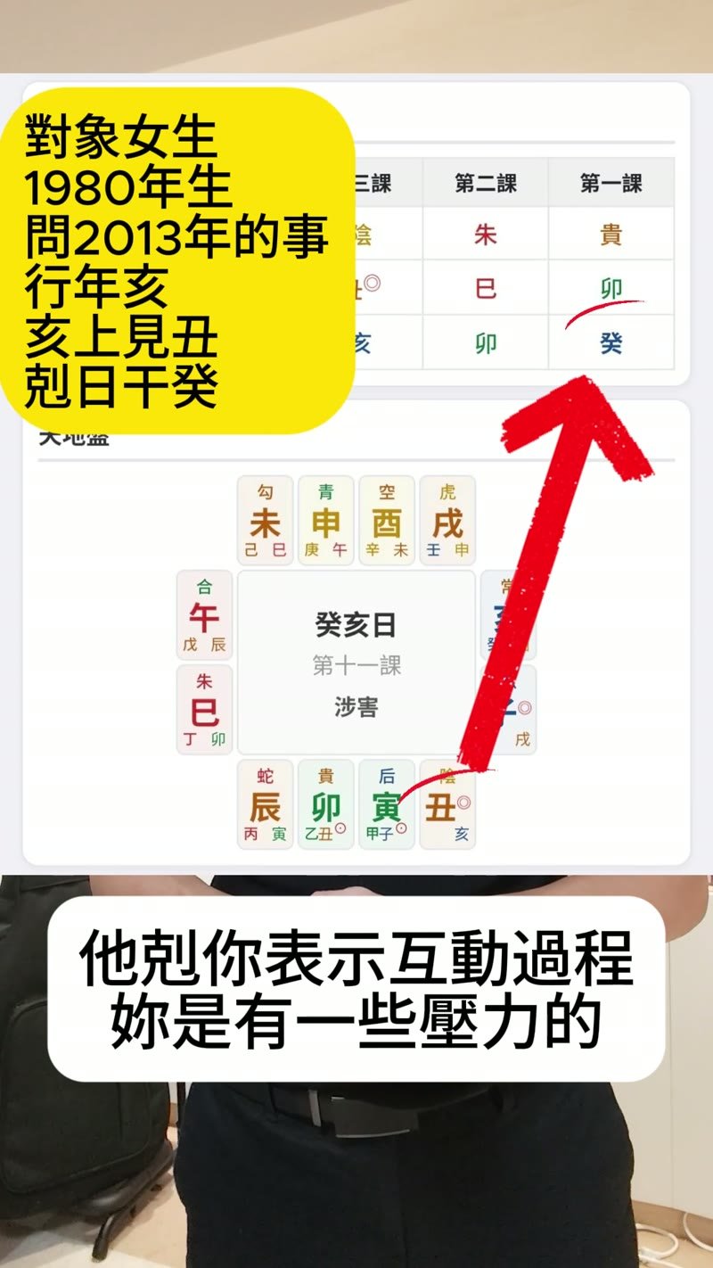 大六壬範例他剋你行年亥上見丑